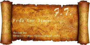 Fráter Timon névjegykártya
